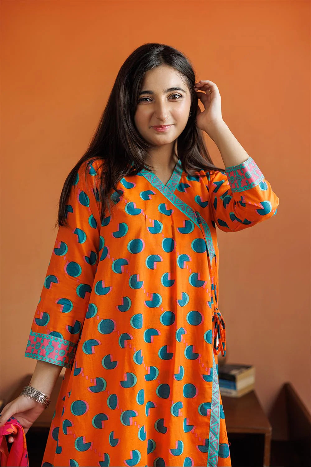 Orange & Muliticolor | Casual 3 Piece Suit | Cotton Lawn Printed