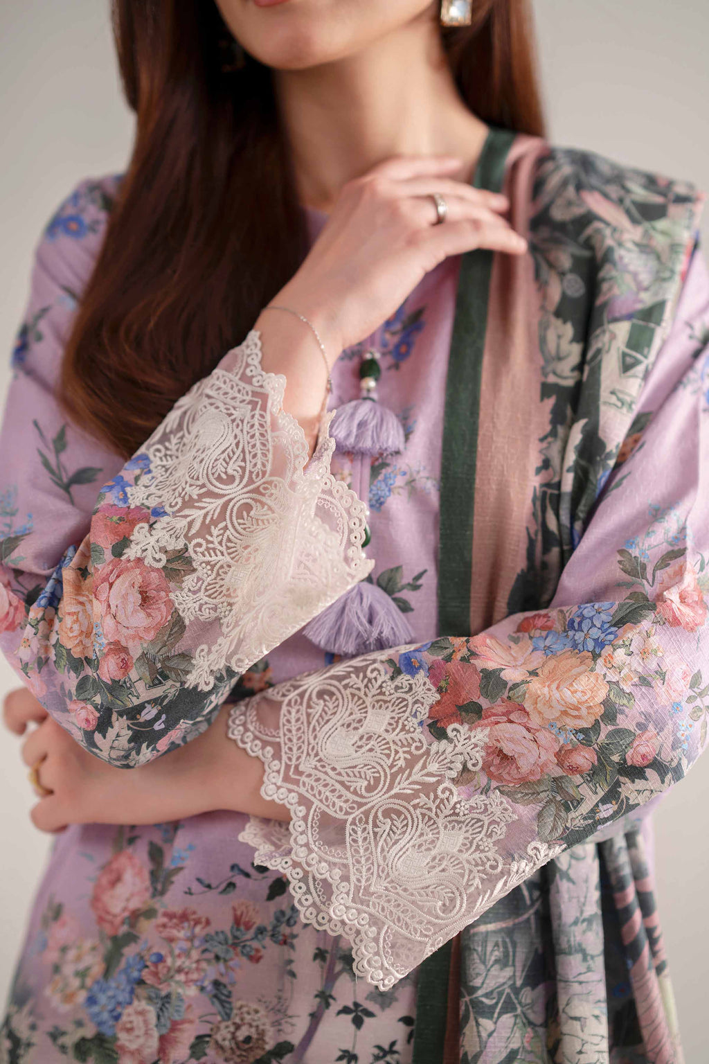 3 Piece - Digital Printed Embroidered Suit