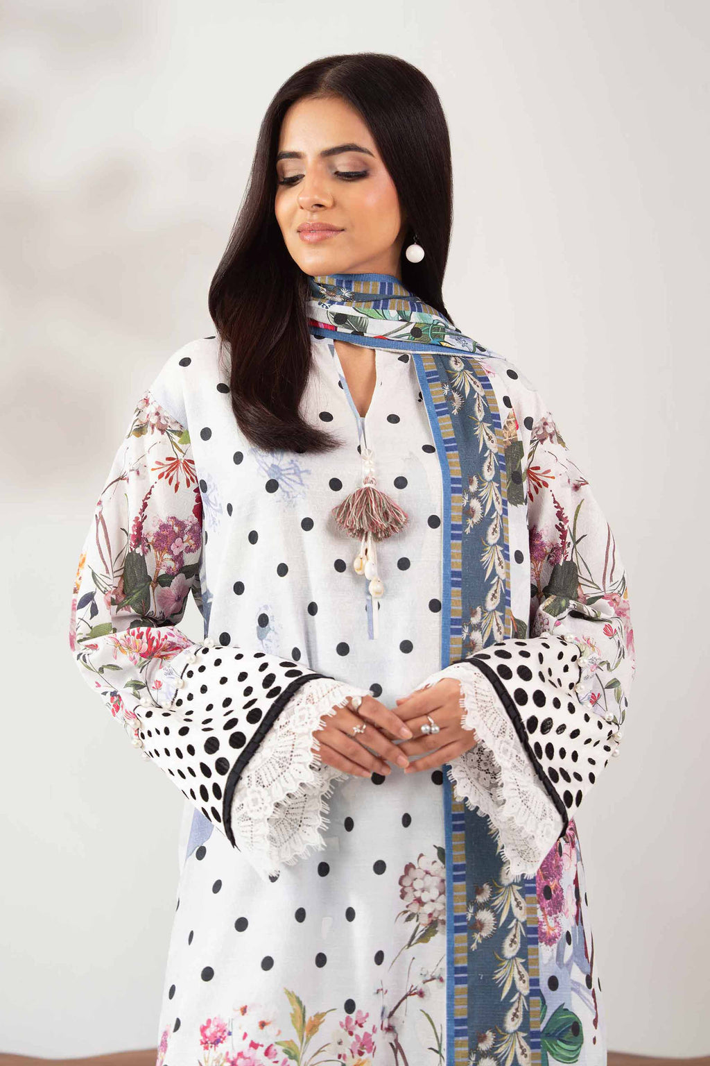 3 Piece - Digital Printed Embroidered Suit