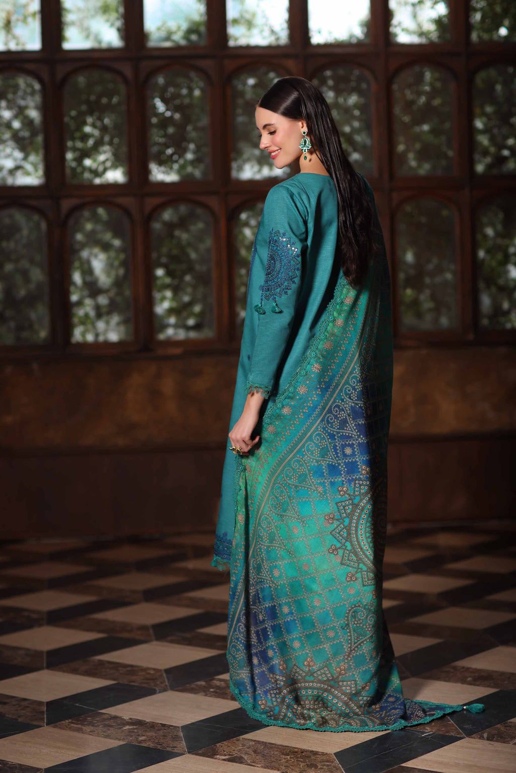 3 Piece - Digital Printed Embroidered Suit