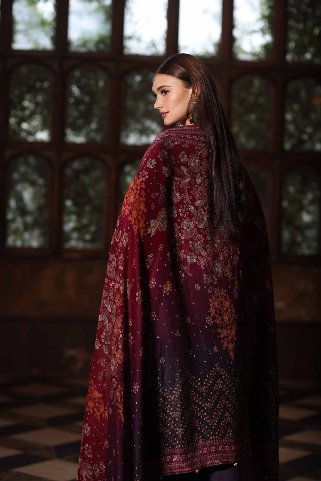 3 Piece - Digital Printed Embroidered Suit