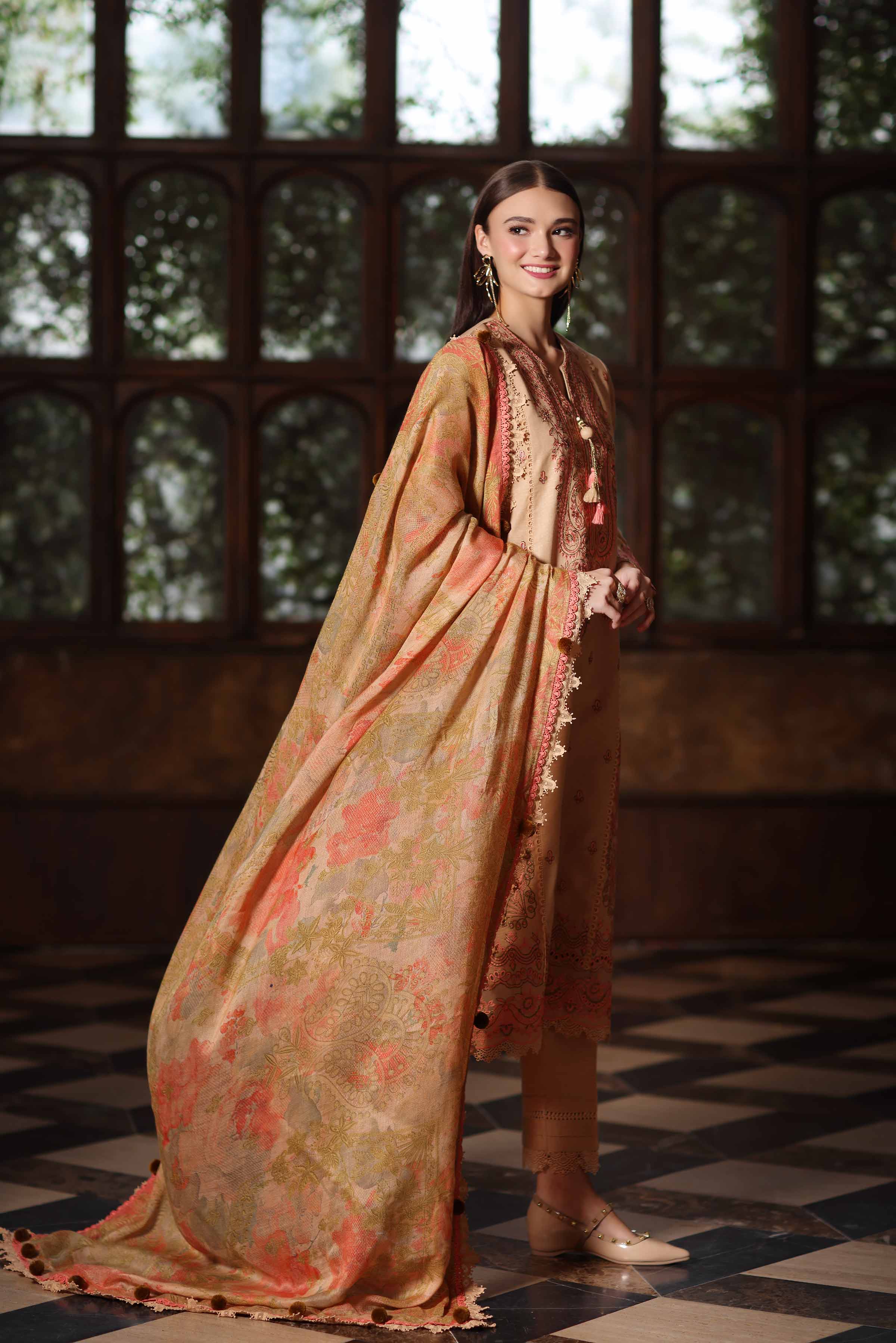 3 Piece - Digital Printed Embroidered Suit