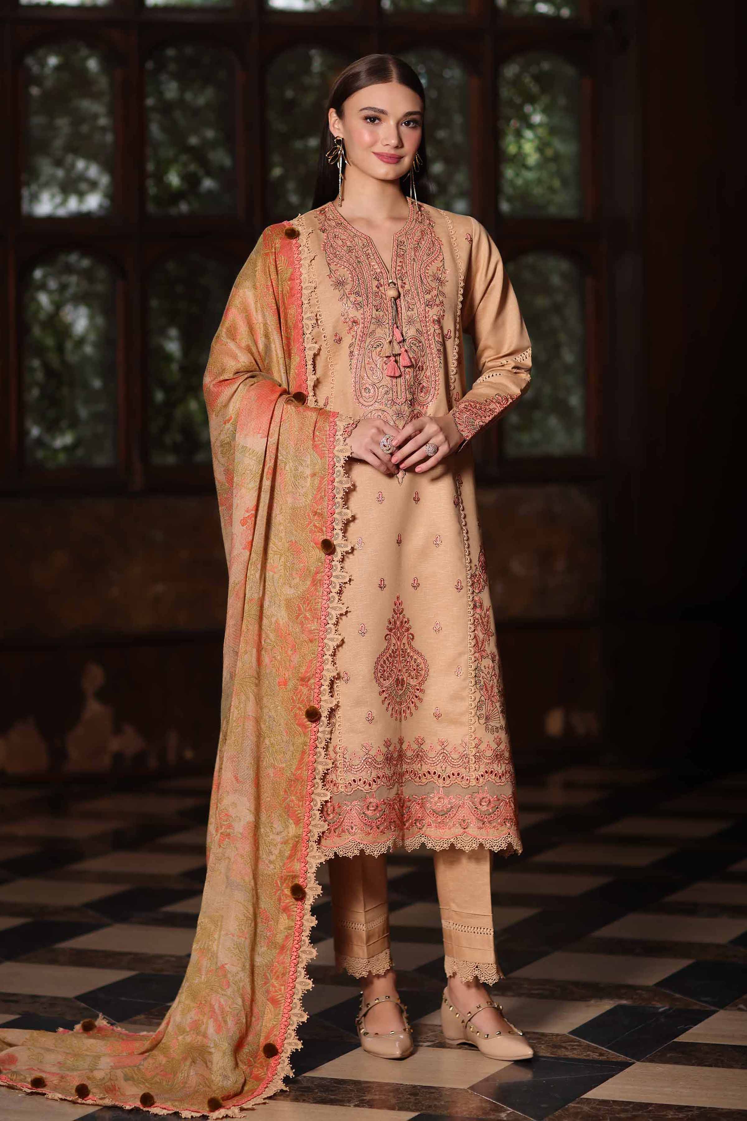 3 Piece - Digital Printed Embroidered Suit
