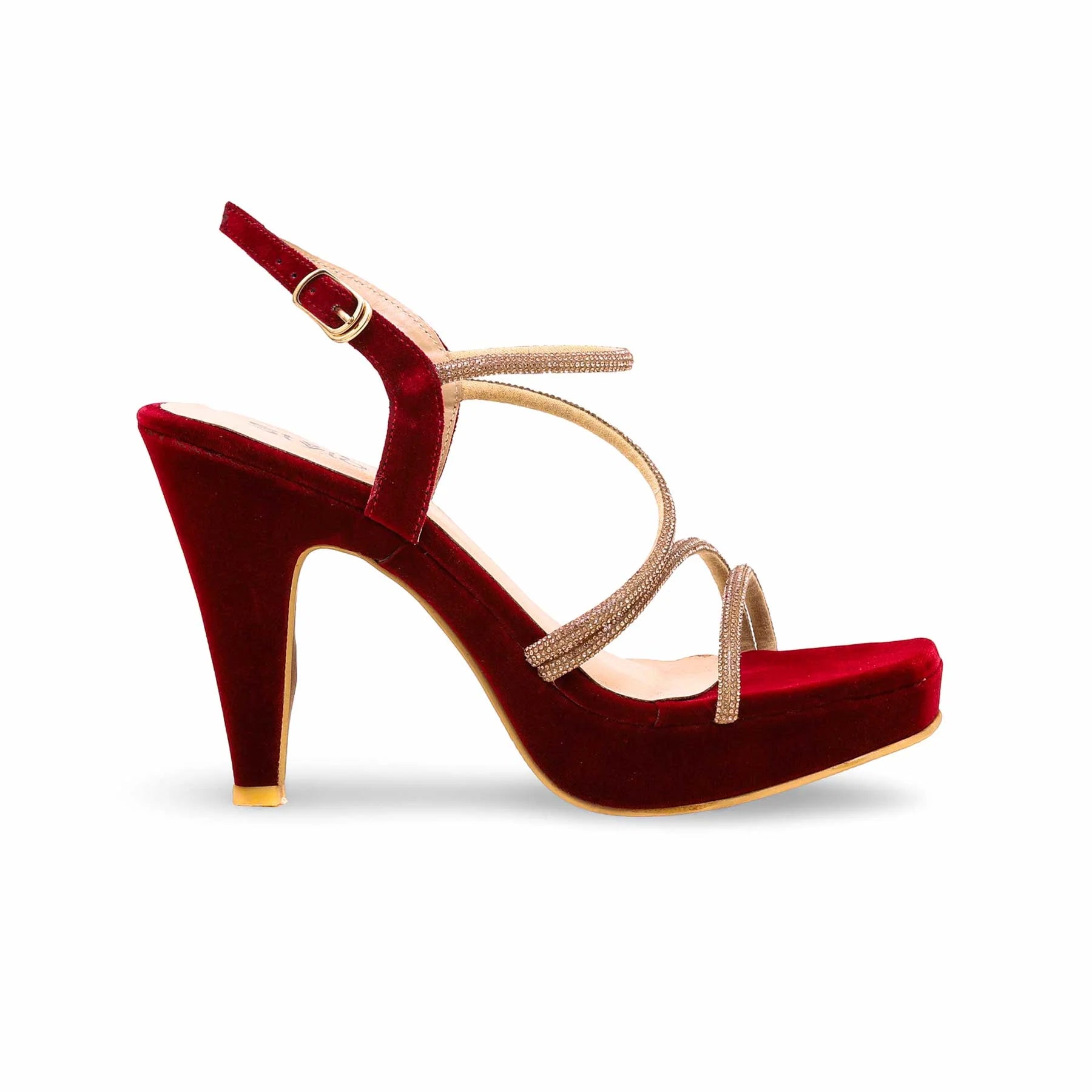 Maroon & Black Fancy Bridal Sandal